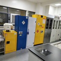 Armoire de stockage de marchandises dangereuses en acier inoxydable à double couche, anti-explosion, résistante au feu, avec étagères anti-débordement pour usage scolaire