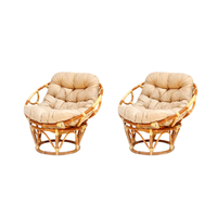 Silla Papasan Ray Rock para Jardín, Conjuntos de Muebles de Exterior Modernos de Ratán Ecológico, Silla de Descanso para Uso en Hoteles, Origen Indonesia