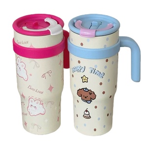 Produit en gros : Tasses à café mignonnes en forme de <span class=keywords><strong>chien</strong></span>, gobelet animal, thermos isolé sous vide de 40 oz, bouteille d'eau de sport de dessin animé, thermos chaud et froid - Product Image 1
