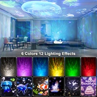 Projecteur étoilé Galaxy, veilleuse, lampe de nuit rotative colorée Ocean 3D Music pour les cadeaux de Noël