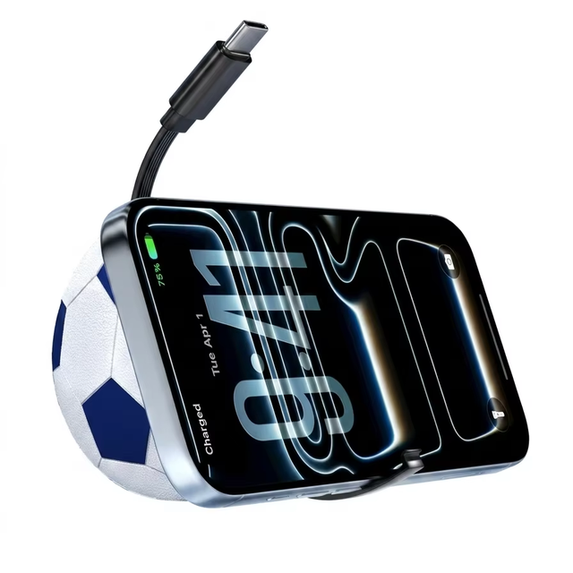 Unique Football Design 140W Retractable Type C Cable Custom Sports Promotional Gift Telescopic USB C Fast Charging Cord
