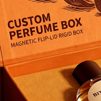 Boîte cadeau de parfum orange personnalisée et boîte magnétique pour parfum avec boîte en papier parfumé et boîte d'emballage pour collection de parfums