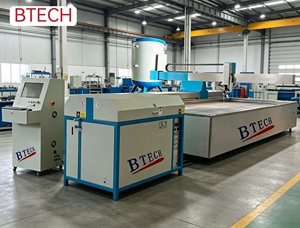 Machine de découpe à jet d'eau CNC 4 axes de haute précision industrielle avec pompe et moteur 380V 22kW pour la fabrication de tôles métalliques - Product Image 1