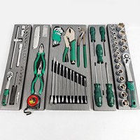 Ensemble de réparation automobile de 85 pièces, grande boîte à outils à trois niveaux, jeu de douilles épaissi, ensemble complet d'outils, boîte à outils pliable multi-couches