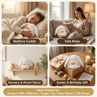 Coussin en peluche lapin personnalisé OEM ODM, oreilles longues brodées, tissu super doux, emballé sous vide, certifié BSCI EN71, vente en gros