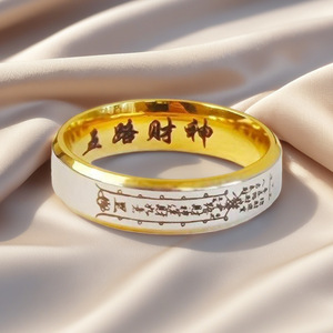 Anillo de Acero Estilo Antiguo Hip Hop con Cinco Dioses de la Riqueza, Joyería de Mano Ligera y de Lujo para Mujer - Product Image 5