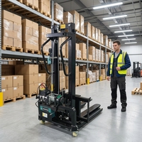 Chariot élévateur manuel hydraulique compact et pliable, capacité 200 kg, hauteur de levage 0,85 m, portable, en métal, fourni directement par l'usine