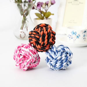 Groothandel Klassieke Eco-vriendelijke Hondenspeelgoed op Maat Duurzame Touwbal Speelgoed Bijtbestendig Dubbele Knoop Nylon Katoen Molaar - Product Image 3