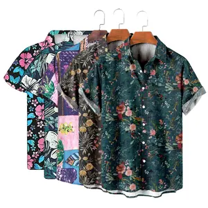 luxury samoa tradition print pattern men shirt plus size 7XL loose with pocket fashion gentlemen aloha shirts formal blouse