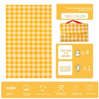 Tapis de pique-nique rectangulaire pliable imperméable de haute qualité, taille M, épais et durable, pour le camping, la plage, les barbecues en plein air, avec tissu Oxford
