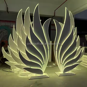 SMOOTH Luxury Stupendous Acrylic LED <b>Light</b> <b>Rose</b> Floral Backdrop Single Flower Wedding Arch for Event Stage Props - Product Image 4