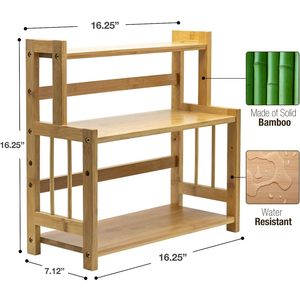 Sorbus 3-Tier in legno di bambù controsoffitto organizzatore da cucina Rack di stoccaggio per spezie cura della pelle trucco adatto per il bagno vanità