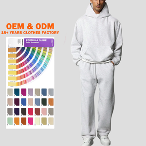 Conjunto Deportivo Informal de Otoño Personalizado de Alta Calidad en Poliéster/Algodón, Traje Deportivo Grueso para Hombre, Conjunto de Sudadera y Pantalones Deportivos de Felpa - Product Image 1