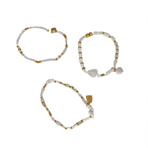 Fashion <b>Beaded</b> <b>Bracelets</b> Set 316L Stainless Steel PVD <b>Gold</b> Plating Sustainable Resistant Jewelry for Women - Product Image 2