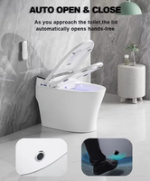 Toilette intelligente intelligente pour salle de bain Chasse d'eau automatique électrique avec télécommande et chauffage du siège P-Trap Square Bowl