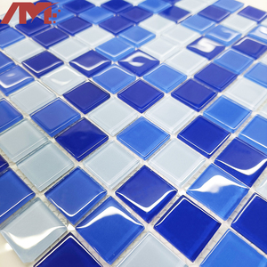 China fábrica precio al por mayor cristal azul esmaltado <span class=keywords><strong>piscina</strong></span> azulejo mosaico de vidrio - Product Image 3