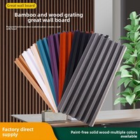 Vente directe usine : Panneaux de grille rainurés en WPC fibre de bambou-bois, panneaux muraux en PVC à rainures fines de 170 mm