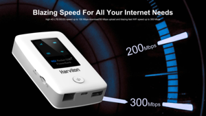 Router Mifi Harvilon 4G LTE con Banco <span class=keywords><strong>de</strong></span> Energía, 300Mbps, Batería <span class=keywords><strong>de</strong></span> 6000mAh, Puntos <span class=keywords><strong>de</strong></span> Acceso Wi-Fi Portátiles, <span class=keywords><strong>Internet</strong></span> Móvil, Uso en Exteriores, VoIP, QoS - Product Image 4