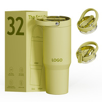 Gobelet isotherme portable 32oz/24oz en acier inoxydable 304 pour voiture, idéal pour les femmes, utilisation en extérieur ou embarquée, maintien de la glace pendant 12-24h