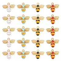 Hobbyworker 22,5 MM 2022 20 unids/bolsa con aleación abeja colgante encantos para el bricolaje pendientes joyería A1446