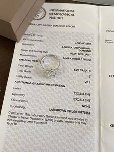 Bague de fiançailles en forme de poire micropavée de 3carats avec diamants Hidden Halo 14K White - Product Image 6