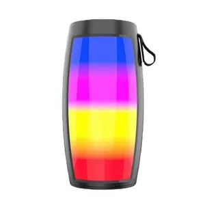 2024 Mini Portable Wireless Speaker Outdoor Subwoofer with 360 Led Flashing Colorful Metal Bass Speaker