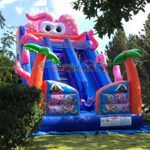 Castillo inflable con tobogán de pulpo, de calidad comercial, con temática oceánica, para fiestas infantiles, marca Piepusama. - Product Image 6