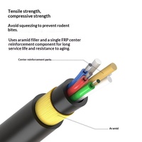 Câble optique aérien autoportant entièrement diélectrique ADSS, câble optique non métallique pour alimentation, 12/24/48/96/144 fibres, modèle 200 travées