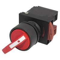 Interruptor selector giratorio de mango largo autoblocante rojo amarillo verde negro, resistente al agua, 22mm, 1NO/2NO/1NO1NC, 2/3 posiciones