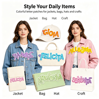 Écussons brodés tendance de qualité supérieure avec lettres anglaises, badges brodés à la machine, appliques pour accessoires vestimentaires de mode