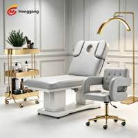 Table de massage entièrement électrique réglable, base en métal de luxe, couleur personnalisable, lit de spa pour salon de beauté