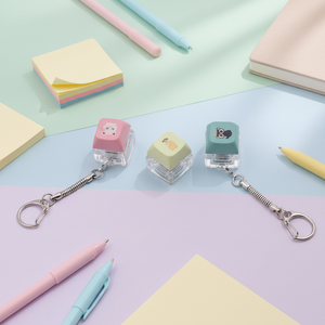 Custom Logo Acrylic Keycap Switch Keychain Button Fidget Clicker Stress Switches Plastic Keyboard Keychain for Stress Relief