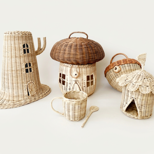 Juego Especial de Juguetes para Bebés para Decoración del Hogar, Cesta de Almacenamiento de Mimbre de Ratán con Forma de Hongo - Product Image 1