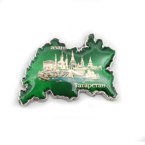ของที่ระลึกโลหะอลูมิเนียมฟอยล์รัสเซียแผนที่ตาตาร์สถานแม่เหล็กติดตู้เย็น - Product Image 1