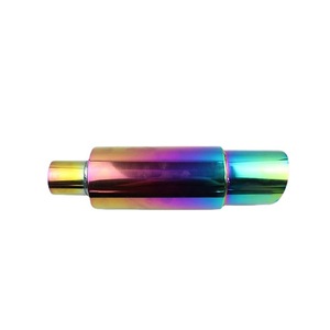 ท่อไอเสียสแตนเลส 304 แบบตรง สำหรับดัดแปลงรถยนต์ อัพเกรด สีรุ้ง เงิน น้ำเงิน - Product Image 5