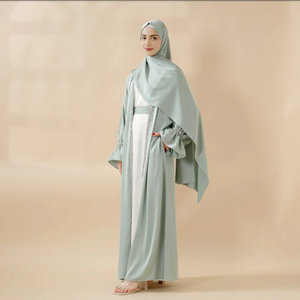 Nuevo Conjunto Exclusivo de 4 Piezas con Pedrería y Cuentas, Talla Grande, Largo hasta el Tobillo, con Hiyab, Vestidos Abaya de Fiesta para Mujeres Musulmanas - Product Image 1