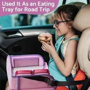 Muestra gratis, organizador de asiento de coche portátil, bandeja de viaje para niños, bandeja de asiento de coche para niños pequeños, bandeja de actividad de viaje para aperitivos/juguetes/ - Product Image 5