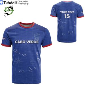 Jersey Afrika Kapverde Terlaris 2526 Cocok untuk Kandang dan Tandang Kaos Lengan Pendek Santai Olahraga Atasan Sepak Bola - Product Image 2