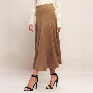 Falda de Gamuza a la Moda, de Longitud Media, Otoño e <span class=keywords><strong>Invierno</strong></span>, Nueva, Versátil, de Cintura Alta, Estiliza, Corte en A - Product Image 2