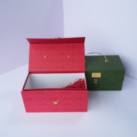 Boîte à dragées de mariage de style chinois JUXINDA, coffret cadeau de fiançailles, boîte d'emballage alimentaire rigide faite à la main, design à fentes, papier spécial