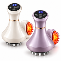 Masseur vibrant Guasha rechargeable sans fil à micro-courant chauffant anti-cellulite pour le corps et les méridiens, brosse de massage pour DTC