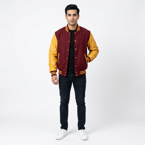 New Style Best Custom <b>Men's</b> Varsity <b>Jacket</b> Stand High Quality Wool Breathable OEM Service Winter College <b>Baseball</b> <b>Jacket</b> FINER - Product Image 1