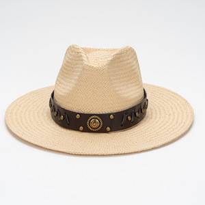 Sombrero de Paja Unisex de Ala Ancha para Verano, Tejido de Paja, Borde Plano, Protección Solar, para Actividades al Aire Libre, Playa, Viajes y Fiestas - Product Image 2