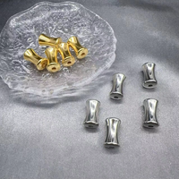 Manik-manik Bentuk Bambu Sintetis Berlapis Emas 14k Kelas AAAA untuk Aksesoris Perhiasan Buatan Tangan, Gelang Tulang Pinggang Kecil, Kalung
