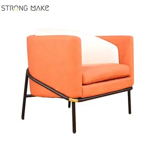Moderne italien designer chaise de sofa d'hôtel de tissu de meubles à la maison en métal armcair chaise longue