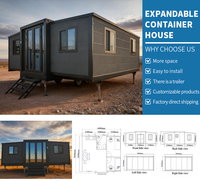 Maison de conteneur extensible de luxe de 20 pieds Maison préfabriquée Cabine préfabriquée portable Maisons modulaires Maison de conteneur minuscule pliable