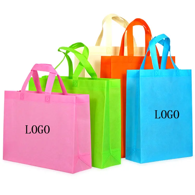 Reusable grocery recycled eco laminated pp non woven fabric bags shopping tote bag with custom print logo