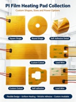 Chauffage 12V en polyimide Kapton avec thermistance NTC pour pack de batteries au lithium, idéal pour le chauffage par temps froid