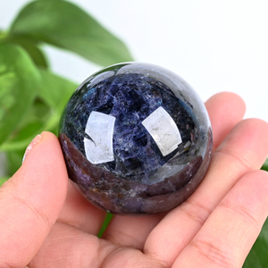 Esfera de Cristal de Iolita Natural Pulida al por Mayor, Piedra Curativa, Bola de Cristal de Iolita para Decoración del Hogar - Product Image 4