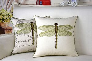 Beige Hemp Edge Embroidered Pillowcase American French Country Cotton Linen Pillowcase <strong>Cushion</strong> <strong>Cover</strong> <strong>Without</strong> Core - Product Image 4
